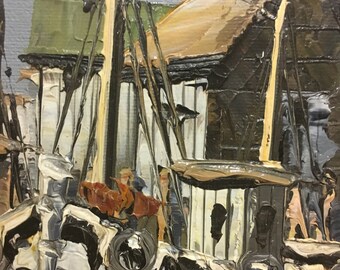 ゴージャスなヴィンテージオリジナル絵画 航海 サイン入り W