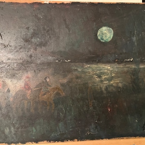 Monogrammed painting oil on board