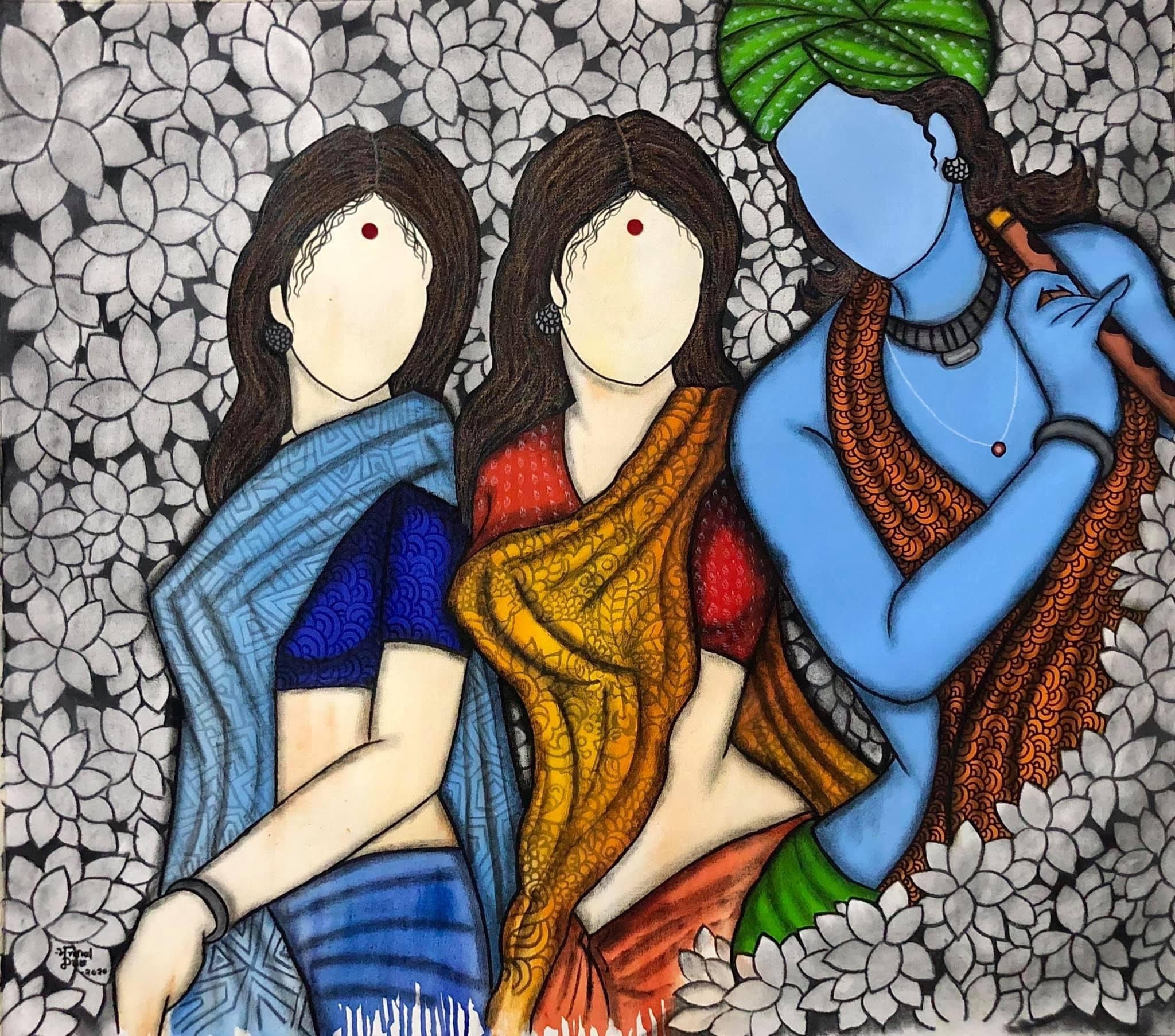 Mrinal Dutt Self Taught Artist From Ahmedabad India Acrylic Etsy