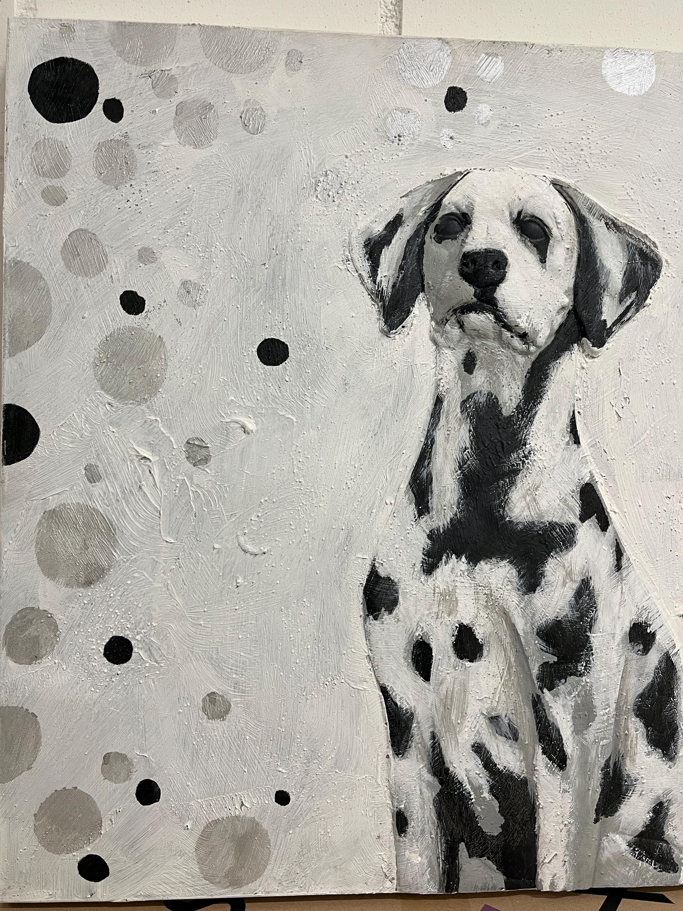 3D 絵画 ダルメシアン ユニークなアクリル キャンバス 絵画 犬の肖像画