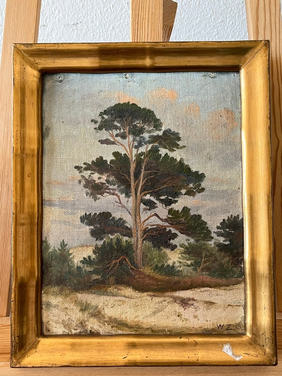 OLD 1915 Painting Monogram W.Z. Walter Zeidler (20th Century) Rare