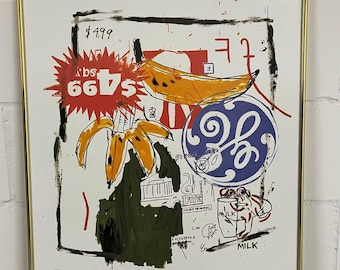 Framed Jean-Michel Basquiat Litho Great Condition