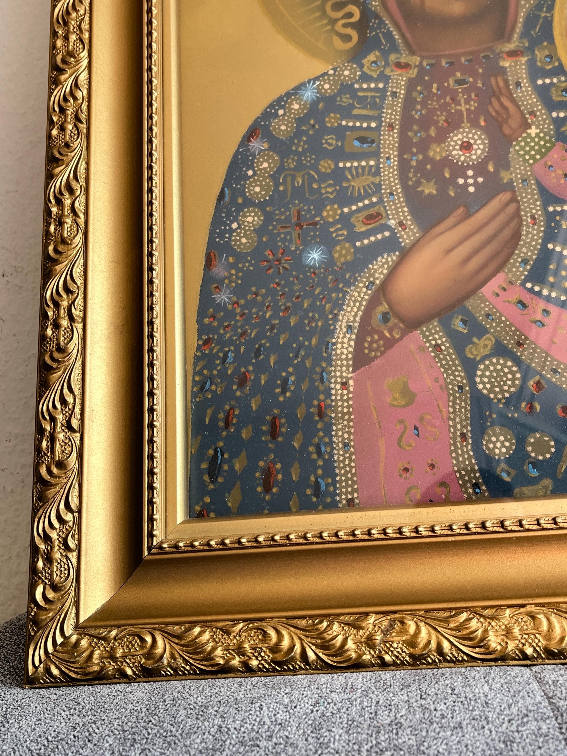 Vintage Icon Our Lady of Czestochowa Framed Painting - Etsy