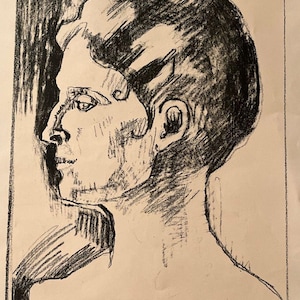 Original Ferdinand Hodler Charcoal Portrait Drawing, signed