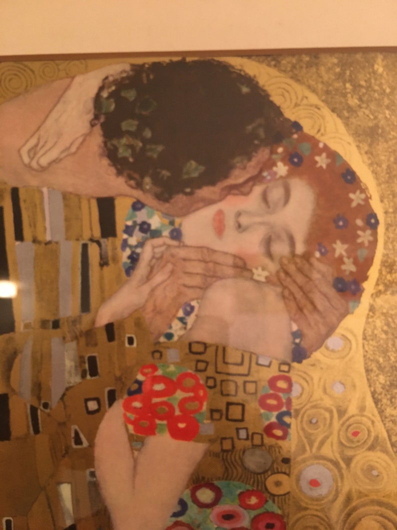 GUSTAV KLIMT KISS großer gerahmter Druck unter Glas | Etsy
