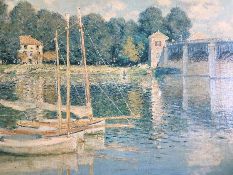 Claude Monet Railway Bridge at Canvas Max 69% OFF Pri 1873 Art Argenteuil New Free Shipping