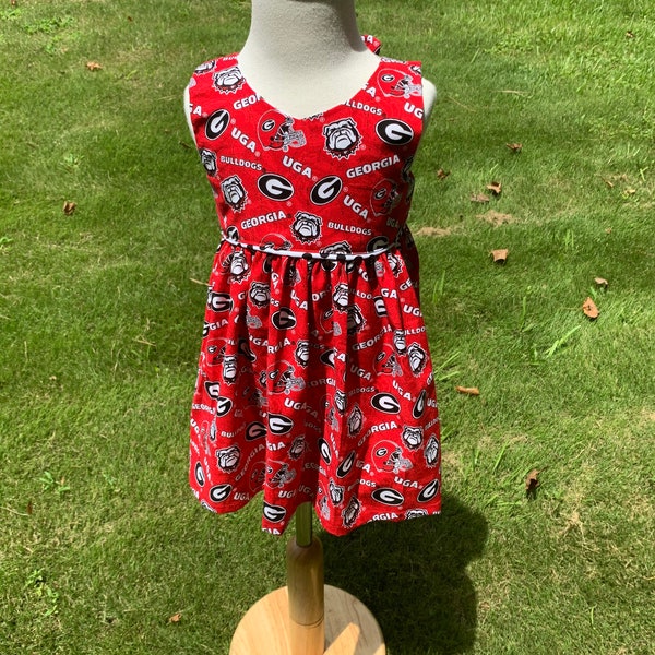Girls Ga Bulldog Dress Etsy