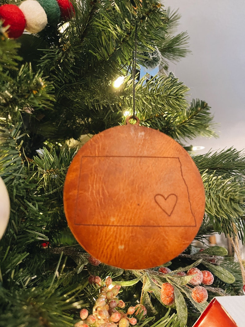 North Dakota, Leather, Ornament, State, Cool Ornament, Home State