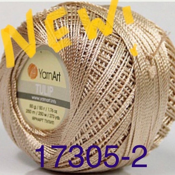 Gold Beige Tulip YarnArt Microfiber Size 10 Thread 50g. Gorgeous Fine Lace Crochet Thread, Appliqués, NeedlePoint, Doll Clothes #17305-2