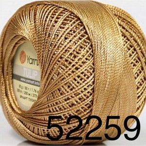 Dark Gold Tulip YarnArt Microfiber Size 10 Thread 50g. Gorgeous Lace Crochet Thread, Appliqués, Doll Clothes NeedlePoint, #52259