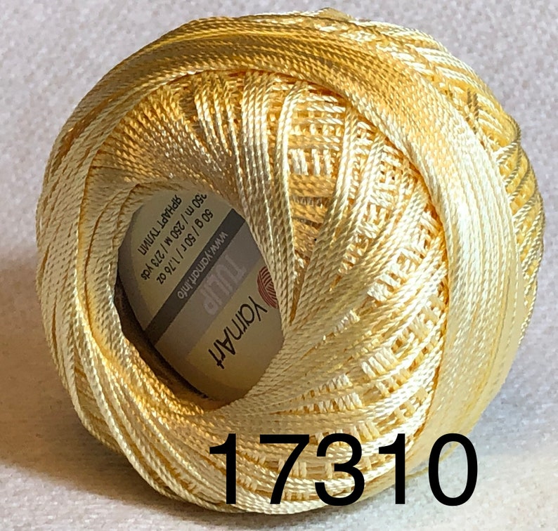 Pastel Yellow Tulip YarnArt Microfiber Size 10 Thread 50g Appliqu\u00e9s NeedlePoint Gorgeous Fine Lace Crochet Thread Tatting Edging #17310