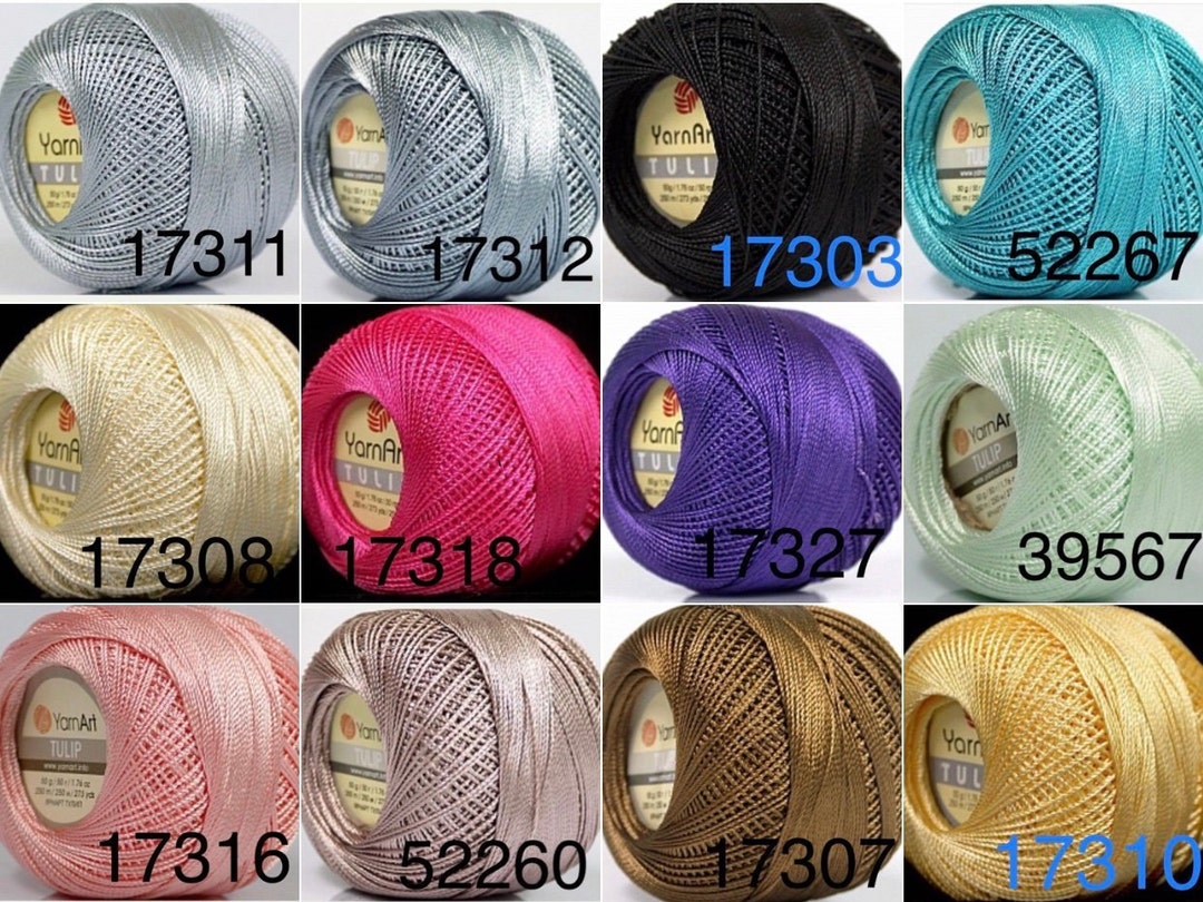 Tulip Yarnart Microfiber Size 10 Crochet Thread. 50g. SOLID