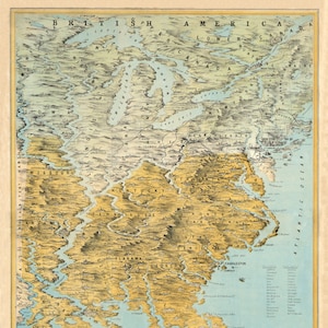 USA 1861 Map Print Produced From an Old, Vintage, Antique Map. Decorative Map Wall Art. Free and Confederated slave states.