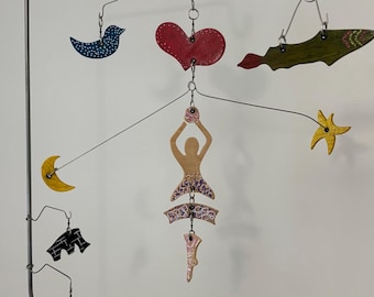 Ballerina Mobile, Modern Folk Art Sculpture