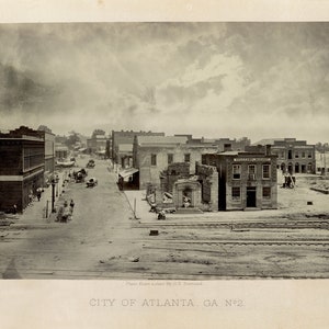 1864, Old Photograph of Atlanta Georgia, Atlanta Georgia, Old Atlanta Georgia, Vintage Atlanta Photography, Decorative Wall Art.
