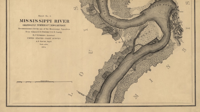 1864-mississippi-river-map-print-vintage-antique-style-restored-view