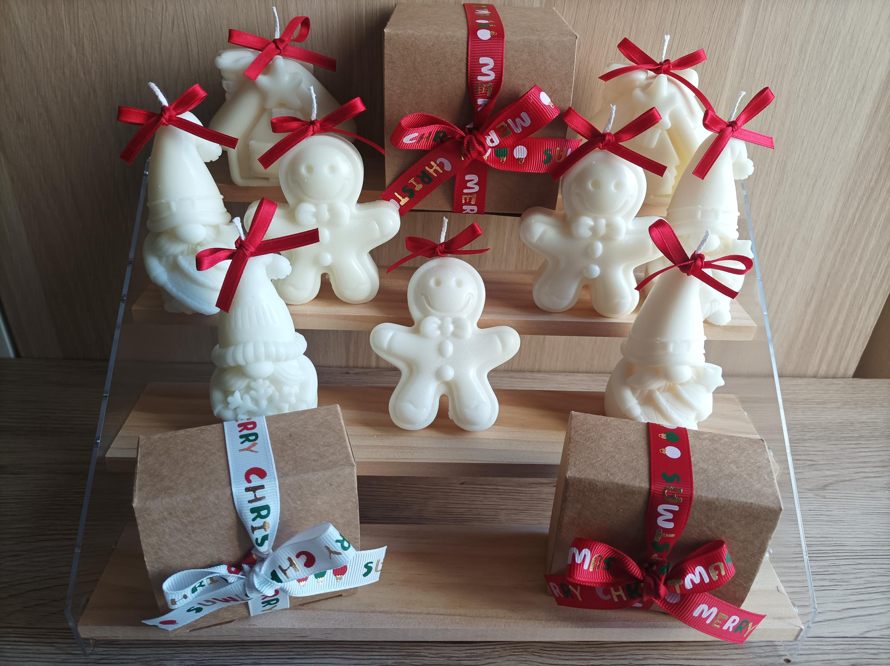 Candele profumate natalizie | Pupazzo di neve Babbo Natale Boot Pinecone Set di candele profumate di Natale | Fragranza di lunga durata Simpatico ornamento candele per aromaterapia Set di candele
