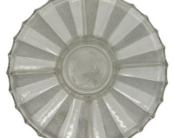 Bandeja para aperitivos Jeannette Dewdrop Crystal, estilo vintage de los años 50, con compartimentos, 34 cm (13,5 pulgadas)