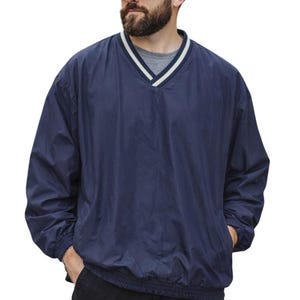 Vintage 90s Men's Large Windbreaker Pullover Warm Up Top Jersey Lined Baseball