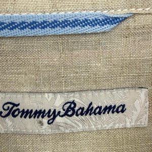 Koszula lniana Tommy Bahama w paski XXL, niebieska, z długim rękawem i guzikami zdjęcie 7