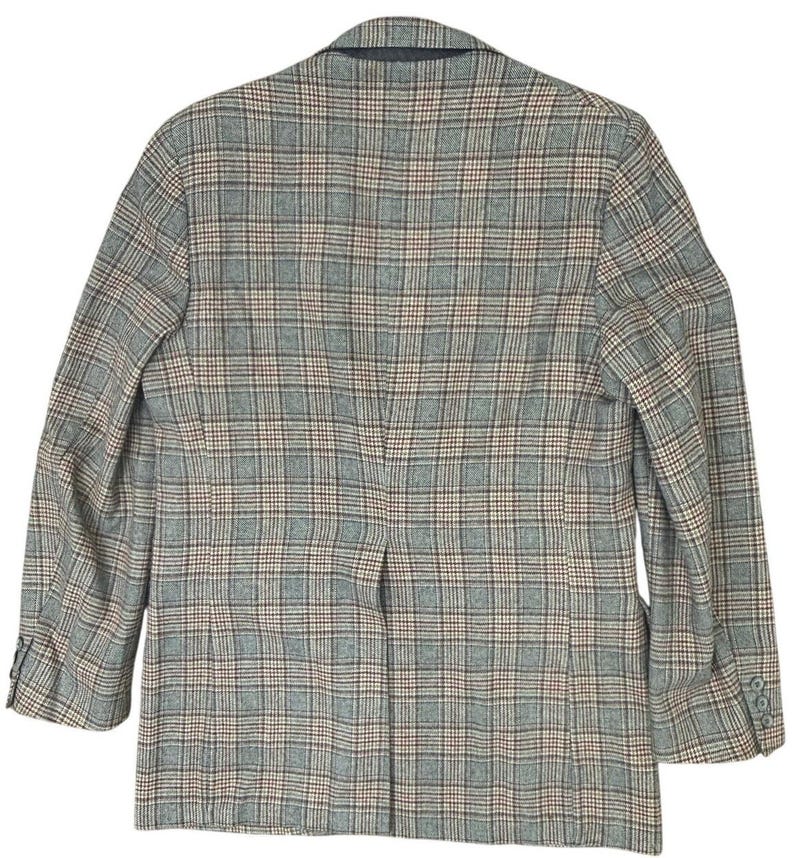 Marynarka męska Pendleton z wełny w kratę w stylu vintage z lat 70., rozmiar 42, szary tweed, sportowa zdjęcie 4