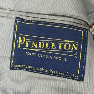 Marynarka męska Pendleton z wełny w kratę w stylu vintage z lat 70., rozmiar 42, szary tweed, sportowa zdjęcie 8