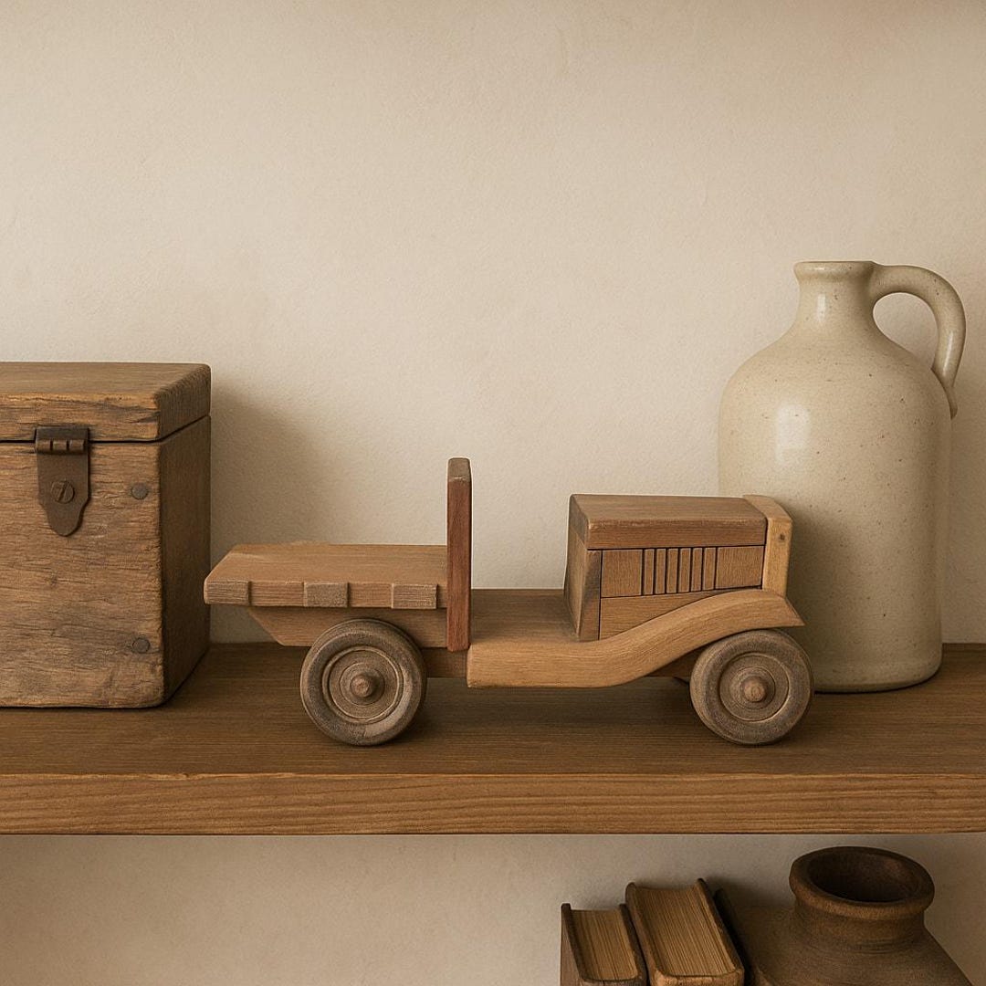 Rustic Toy Vintage Handmade Wooden Toy Truck Rustic Car Collectible Decor 13.5 ...