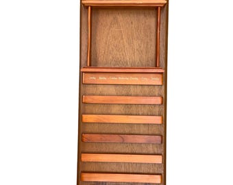 Vintage 80s Wooden Wall Perpetual Calendar Frame Rack Missing Tiles