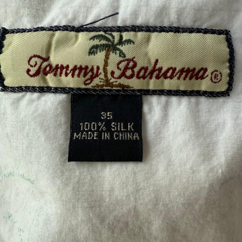 Pantalones cortos chinos plisados de seda color caqui para hombre Tommy Bahama, talla 35. Estilo casual de resort. imagen 6
