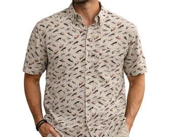 Columbia Men's Large Fly-Fishing Shirt Short Sleeve Button Down Cotton