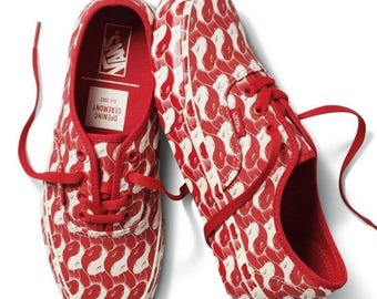 Vans x Opening Ceremony Women’s 6 Shoes Red Print Lace-Up