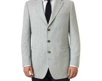 Canali Proposta Italy Blazer Grigio Verde Uomo 44 Giacca da Abito in Lana