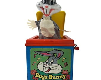 Vintage 1976 Mattel Bugs Bunny Music Box Jack in the Box Looney Tunes
