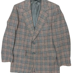 Marynarka męska Pendleton z wełny w kratę w stylu vintage z lat 70., rozmiar 42, szary tweed, sportowa zdjęcie 3