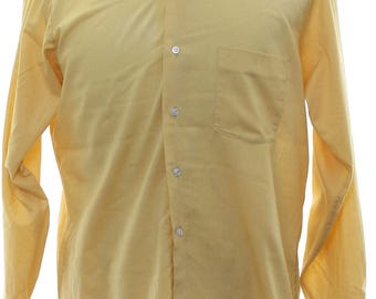 Vintage 1960s Men's Large Gold Yellow Button Down Shirt Arrow Belmont Club