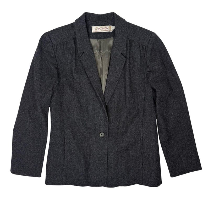 Vintage 70s Women's Small Young Pendleton Wool Blazer Jacket Lined USA Made image 2