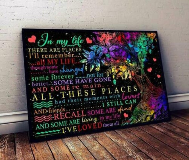 There Are Places I Remember All My Life Satin Portrait Poster