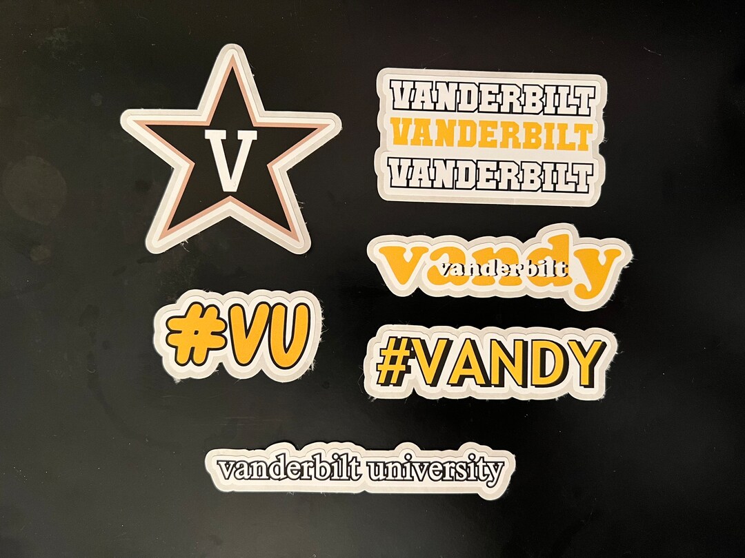6 Vanderbilt University Stickers WEATHERPROOF MATTE Etsy