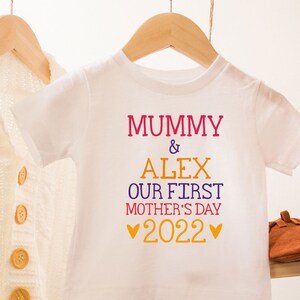 Personalized Our First Mother&#39;s Day Baby Onesie®, Personalized Mother&#39;s Day Onesie®, Custom Mother&#39;s Day Shirt, 1st Mother&#39;s Day Outfit
