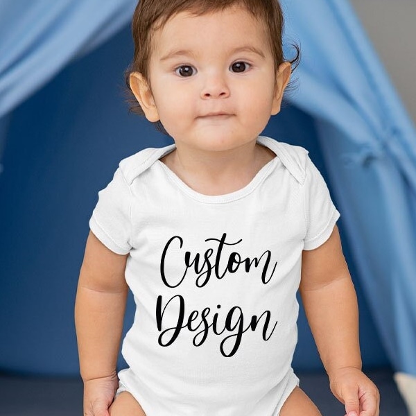 Custom Text Onesie®, Unisex Crewneck Customized Toddler Shirt, Custom Design Baby Bodysuit, Custom Clothing, Custom Youth Shirts