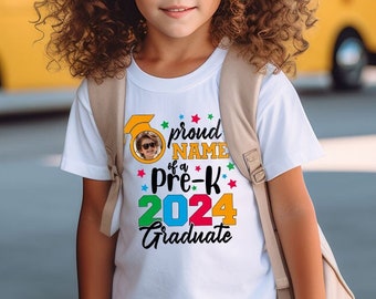 Pre-K-Abschluss-Shirt, individuelles Foto-T-Shirt, letzter Schultag, Vorschul-Abschlussgeschenk, Vorschul-Kleinkind-T-Shirt, Pre-K-Absolvent-Kinderkleidung