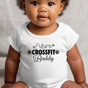 Future Crossfit Buddy Baby Onesie®, Cute Fitness Onesie®, Workout Baby Onesie®, New Baby Gifts, Crossfit Baby, Gym Fitness Baby Clothes