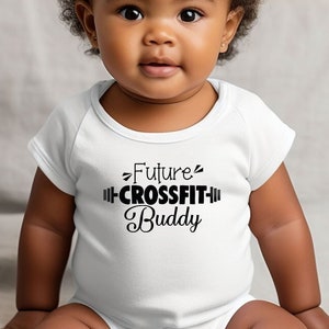 Future Crossfit Buddy Baby Onesie®, Cute Fitness Onesie®, Workout Baby Onesie®, New Baby Gifts, Crossfit Baby, Gym Fitness Baby Clothes