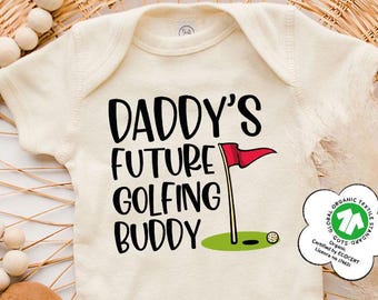 Body para bebé "El futuro compañero de golf de papá", body para bebé, regalo para baby shower, conjunto para bebé, body para niño, camiseta con estampado de golf