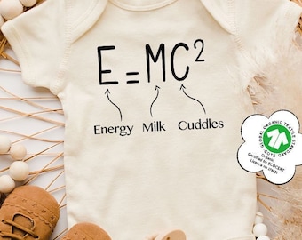 E=MC2 Onesies®, Science Bodysuit, Funny Baby Clothes, Geek Bodysuit, Baby Boy Gift, E=MC2 Funny Onesies, Cute Baby Onesies®