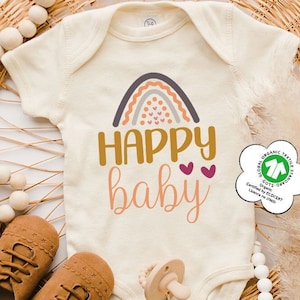 Cute Rainbow Onesie®, Funny Baby Announcement, Happy Onesie®, Cute Rainbow Bodysuit, Newborn Baby Onesie®, Baby Shower Gift