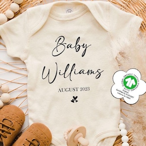 Custom Announcement Baby Onesie®, Coming Soon Onesie®, Announcement Onesie®, Personalized Bodysuit, Baby Bodysuit, Pregnancy Reveal Gift