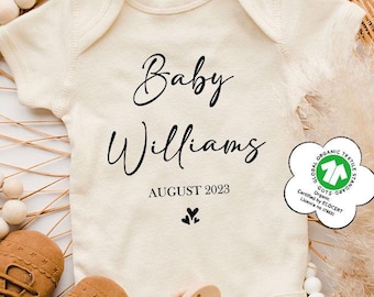 Custom Announcement Baby Onesie®, Coming Soon Onesie®, Announcement Onesie®, Personalized Bodysuit, Baby Bodysuit, Pregnancy Reveal Gift