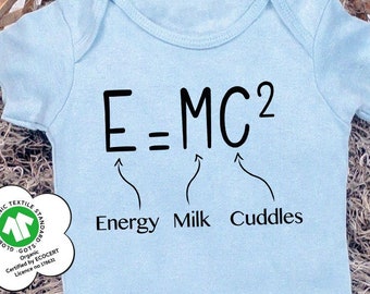 E=MC2 Onesies®, Science Bodysuit, Funny Baby Clothes, Geek Bodysuit, Baby Boy Gift, E=MC2 Funny Onesies, Cute Baby Onesies®