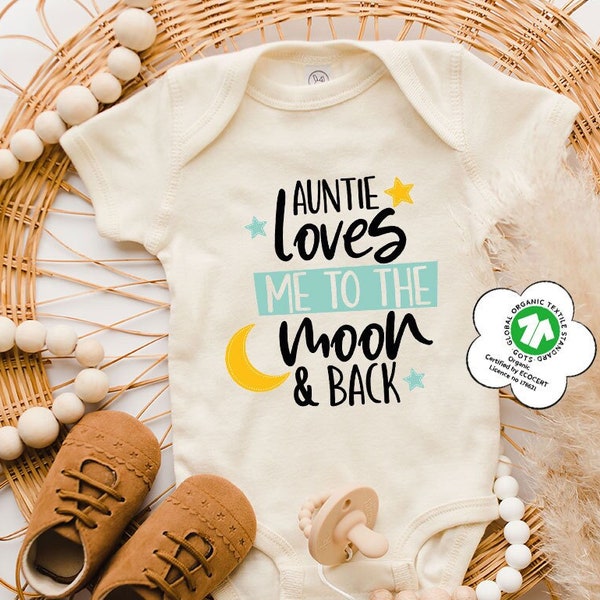 My Auntie Loves Me To The Moon and Back Toddler, Cute Auntie Baby Clothes, Aunties Bestie Onesie®, Auntie Baby Onesie®, Auntie Loves Kids